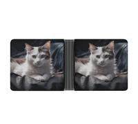 RTSEBVN Slim Credit Card Holder Personalized Leather Dusk Running Track Money Clip Gifts Wallet For Men Women, The pet on the mattress, One size
