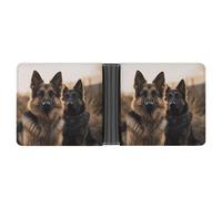 RTSEBVN Slim Credit Card Holder Personalized Leather Giraffe And Sunflower Money Clip Gifts Wallet For Men Women, Animal german shepherd, One Size, Modern