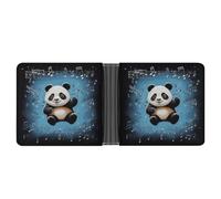 RTSEBVN Slim Credit Card Holder Personalized Leather Soccer USA American Money Clip Gifts Wallet For Men Women, Animal dancing on musical notes, One Size, Modern