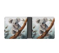 RTSEBVN Slim Credit Card Holder Personalized Leather Tropical Fruit Pineapple Money Clip Gifts Wallet For Men Women, Koala and Butterfly, One Size, Modern