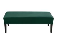 RTSFKFS Bench Covers Slipcover Rectangle,Bench Cover Stretch Velvet Bench Slipcover Extra Long Washable, Removable, Non-Slip for Dining Room Outdoor Furniture (Color : Dark green, Size : 112-150cm)