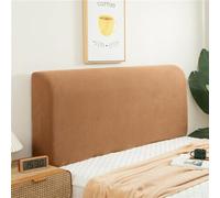 RTSFKFS Double/Single Bed Headboard Cover Velvet Padded Bed Headboard Slipcover Super King Size Small Bed Protector Slipcover for Bed Headboard Dustproof Decoration (Color : Camel, Size : 140cm/55in)