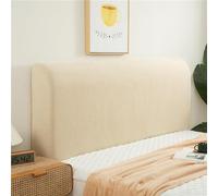 RTSFKFS Double/Single Bed Headboard Cover Velvet Padded Bed Headboard Slipcover Super King Size Small Bed Protector Slipcover for Bed Headboard Dustproof Decoration (Color : Beige, Size : 130cm/51in)