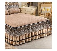 RTSFKFS Double Single Velvet Bed Skirt Bedding 3-Piece Bed Cover Bedspread Super King Size Skirt With Ruffles Bed Sheets 100% Soft Bonded Filling Bed Wrap (Color : #5, Size : 180x200cm/71x78.7in)