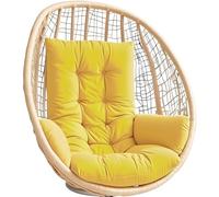 RTSFKFS Egg Chair Cushion Indoor/Outdoor Hanging Basket Seat Cushions Replacement, Hammock Swing Pad Cushion With Armrest (OnlyCushion)(Yellow)