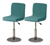 RTSFKFS Home/Commercial Bar Stool Chair Covers with Backs, Available in Sets of 1, 2, 3, 4, 5, or 6, Stretch Elastic Dining Chair Protectors Made of 84% Polyester and 16% Spandex(Teal,2 items)