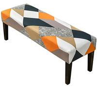 RTSFKFS Printing Rectangle Bench Cushion Cover Indoor Bench Seat Protector Cushion Slipcovers Chair Cover For Dining Room Stretch Bench Slipcover Living Room, Bedroom, Kitchen