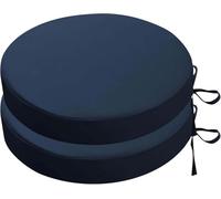 RTSFKFS Round Bistro Chair Cushions Set Of 2, Waterproof Patio Seat Pad With Ties And Removable Covers For Outdoor Furniture(Blue,40x5cm 2pcs)