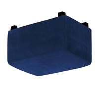RTSFKFS Velvet Footrest Covers Slipcover Rectangular, Stretch Ottoman Covers Slipcover Rectangle Extra Large, Fine Plush Fabric Foot Stool Covers with Elastic Bottom(Navy,XX-L(142-190cm))
