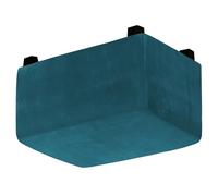 RTSFKFS Velvet Footrest Covers Slipcover Rectangular, Stretch Ottoman Covers Slipcover Rectangle Extra Large, Fine Plush Fabric Foot Stool Covers with Elastic Bottom(Deep Teal,L(73-94cm))