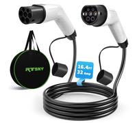 RTSKY Type 2 Charging Cable 7 kW 32 A 5 m Charging Cable Type 2 Extension Cable Electric Car Type 2 EV Charging Cable E Car for Electric Car with Carry Bag