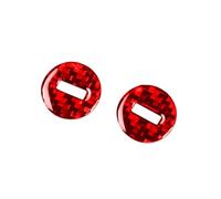 RTSMD 2pcs Car Multimedia Knob Decoration Sticker Decal Cover Trim For Mustang 2015-2020 Auto Interior Accessories Interior Trim(RED)