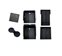 RTSMD Centre Console Storage Box For Tesla For Model 3 Highland 2024 2025 Armrest Tray Organiser Central Armrest Glove Box Accessories Interior Trim(Black mat)