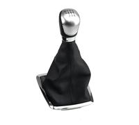 RTSMD Small Frame 5/6 Speed Gear Shift Knob Lever Handball Gaiter Boot Leather Cover for Focus 2 MK2 2005-2008 Interior Trim(Silver,6speed)