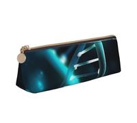 RTSTNMBD Leather Pencil Case with Zipper - Stylish Leathers Pen Holder Pen Case for Women Men - Leather Pencil Bag Science Gene Strand Pen Pouch for Work, Office & Travel Pencil Pouch Aesthetic