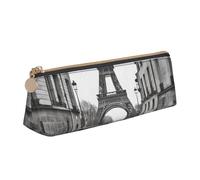 RTSTNMBD Leather Pencil Case with Zipper - Stylish Leathers Pen Holder Pen Case for Women Men - Leather Pencil Bag Eiffel Tower Paris Pen Pouch for Work, Office & Travel Pencil Pouch Aesthetic