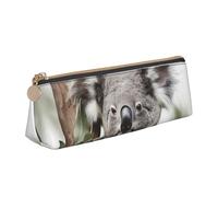 RTSTNMBD Leather Pencil Case with Zipper - Stylish Leathers Pen Holder Pen Case for Women Men - Leather Pencil Bag Koala Pen Pouch for Work, Office & Travel Pencil Pouch Aesthetic