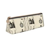 RTSTNMBD Leather Pencil Case with Zipper - Stylish Leathers Pen Holder Pen Case for Women Men - Leather Pencil Bag Puerto Rico - Beach Pen Pouch for Work, Office & Travel Pencil Pouch Aesthetic
