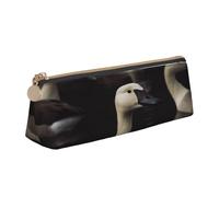 RTSTNMBD Leather Pencil Case with Zipper - Stylish Leathers Pen Holder Pen Case for Women Men - Leather Pencil Bag Goose Pen Pouch for Work, Office & Travel Pencil Pouch Aesthetic