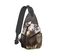 RTSTNMBD Sling Backpack for Men Women Crossbody Sling Bag Softball Chest Bag Daypack Fanny Pack for Outdoors Hiking, Sheep and Lambs, One Size