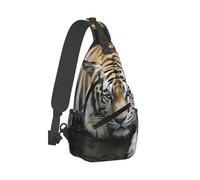 RTSTNMBD Sling Backpack for Men Women Crossbody Sling Bag Tiger Lie On Rock Chest Bag Daypack Fanny Pack for Outdoors Hiking