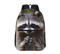 RTSTNMBD Travel Backpack for Women Men 17inch Waterproof Carry On Backpack Cute Raccoon Laptop Backpack