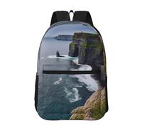 RTSTNMBD Travel Backpack for Women Men 17inch Waterproof Carry On Backpack Ireland Outdoors County Clare The Cliffs Laptop Backpack