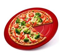 Rtteri 15Inch Dual-Sided Stoneware Pizza Stone for Oven, Cherry Red | Reversible Glazed Unglazed Ceramic Baking Pan for Oven Grill, Crispy Crust Pizza Bread, Dishwasher Safe, Heat Resistant