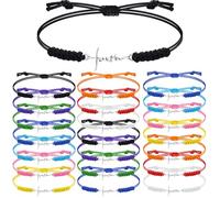 Rtteri 20 Pcs Faith Cross Bracelets Inspirational Birthday Jewelry Gifts Bulk Stainless Steel Hope Charm Adjustable Faith Bracelet Religious Gifts for Women Christian, approx. 22 x 17.3 mm/ 0.87 x