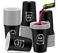 Rtteri 48 Pack Death to My 20s Decorations 16 oz Rip to My 20s Cups 30th Birthday Decorations for Him Disposable Party Thick Plastic Twenties Birthday Cups for Women(White, Black)