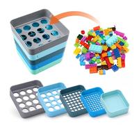 Rtteri 5 Pack Stackable Sorting Trays, Colorful Plastic Small Parts Organizer with XS S M L XL Hole Sizes, Quick Classification Art Trays for Craft Pieces, Beads, Puzzle, Hardware(Classic,Muted)