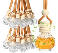 Rtteri 50 Pcs Car Air Fresheners Diffuser for Essential Oil Empty Hanging Bottle Glass Bottles Refillable Perfume Pendant Aromatherapy Fragrance Ornament Decor(Classic Style)
