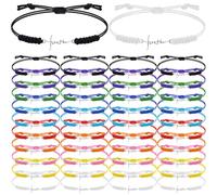 Rtteri 80 Pcs Faith Cross Bracelets Bulk Inspirational Birthday Jewelry Gifts Stainless Steel Hope Charm Adjustable Faith Bracelet Religious Accessories for Women Christian Gifts, Pendant size: approx