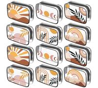 RTTLALUO 12 Pcs Clear Cosmetic Bags For Women, Cosmetic Bag, Birthday Christmas Graduation Gifts For Women, Transparent Travel Toiletry Pouch, Boho