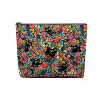 RTTLALUO Animals Makeup Bag, Animals Gifts For Women, Animals Makeup Pouch, Travel Toiletry Pouch With Zipper, Birthday Anniversary Christmas Gifts For Mom Sister, Travel Toiletry Bag, Floral Cat