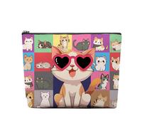RTTLALUO Animals Makeup Bag, Animals Gifts For Women, Animals Makeup Pouch, Travel Toiletry Pouch With Zipper, Birthday Anniversary Christmas Gifts For Mom Sister, Travel Toiletry Bag, Cats, Cats