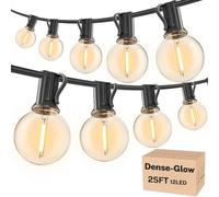 RTTY 25 FT Outdoor String Lights, Waterproof Patio Light 13 LED Bulbs