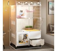 RTTZBOZ Cat Cage with Litter Box, 3-Tier DIY Cat Enclosures, Large Playpen Detachable Cat Kennel, Indoor Catio for 1-2 Cats