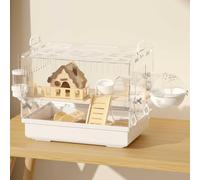 RTTZBOZ Portable Hamster Cage, 2 Layers Dwarf Hamster Cage, Rat Cages and Habitats with Exercise Wheel, Hamster Enclosure for Hamsters Mice Gerbils or Other Tiny Pets