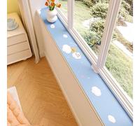 RTTZBOZ Window Sill Cushion Pad, Narrow Window Sill Pad From Dog Cat Scratching, Absorbent Dust-Proof Liner with Non-Slip Backing, Cut-to-Fit(Blue,15x100cm/6x39in)