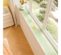 RTTZBOZ Window Sill Cushion Pad, Narrow Window Sill Pad From Dog Cat Scratching, Absorbent Dust-Proof Liner with Non-Slip Backing, Cut-to-Fit(Green,15x290cm/6x114in)