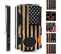 RTUYRWTY Minimalist Wallet for Men - Slim RFID Aluminum Metal Wallet, Scratch Resistant & Seamless, Credit Card Holder & Money Clip, Holds up 12 Cards and Cash, Ideal Man Gift, american flag, One Size