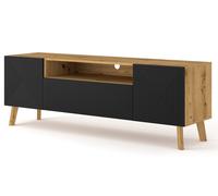 RTV LUXI 160 cm oak artisan / black matt