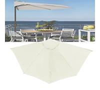 RTVGNSZSJL 9ft 5 Ribs Half Umbrella Canopy Replacement Half Round Umbrella Replacement Top, Outdoor Patio Parasol Canopy Cover, Grey Khaki(Beige)