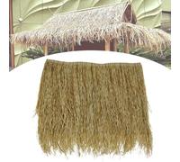 RTVGNSZSJL Artificial Thatch Grass Roll Tiki Bar Roof Thatch Outdoor Thatch Tile Palm Thatch Runner Roll Fireproof Anti-Aging Flame Retardant，Plastic PE(Straw,25 pcs)