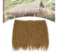 RTVGNSZSJL Artificial Thatch Grass Roll Tiki Bar Roof Thatch Outdoor Thatch Tile Palm Thatch Runner Roll Fireproof Anti-Aging Flame Retardant，Plastic PE(Yellow,25 pcs)