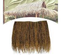 RTVGNSZSJL Artificial Thatch Grass Roll Tiki Bar Roof Thatch Outdoor Thatch Tile Palm Thatch Runner Roll Fireproof Anti-Aging Flame Retardant，Plastic PE(Brown,25 pcs)
