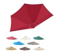 RTVGNSZSJL Half Round Umbrella Replacement Canopy 9ft 5 Ribs Patio Umbrella Canopy Cover, Replacement Parasol Canopy For Backyard Market Pool(Burgundy)