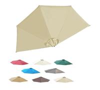 RTVGNSZSJL Half Round Umbrella Replacement Canopy 9ft 5 Ribs Patio Umbrella Canopy Cover, Replacement Parasol Canopy For Backyard Market Pool(Sand)
