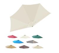 RTVGNSZSJL Half Round Umbrella Replacement Canopy 9ft 5 Ribs Patio Umbrella Canopy Cover, Replacement Parasol Canopy For Backyard Market Pool(Beige)